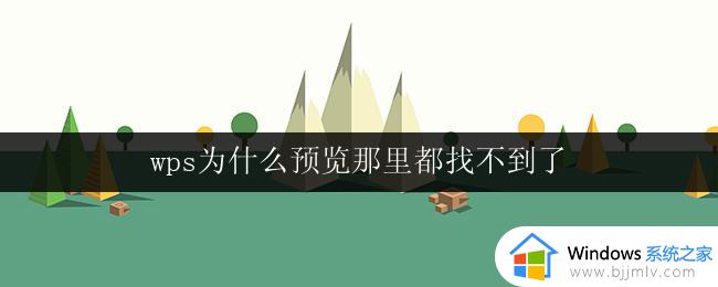 wps为什么预览那里都找不到了 wps预览功能怎么找不到了