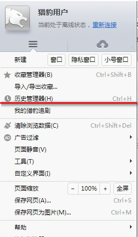 猎豹浏览器如何查看历史记录_猎豹浏览器怎么看历史浏览记录