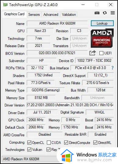 rx6600m相当于英伟达什么显卡 rx6600m属于英伟达什么水平