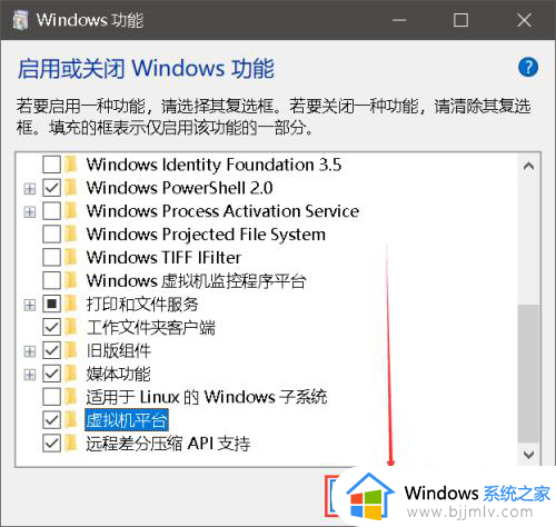 windows功能虚拟机平台怎么开启_windows功能虚拟机平台选项如何打开