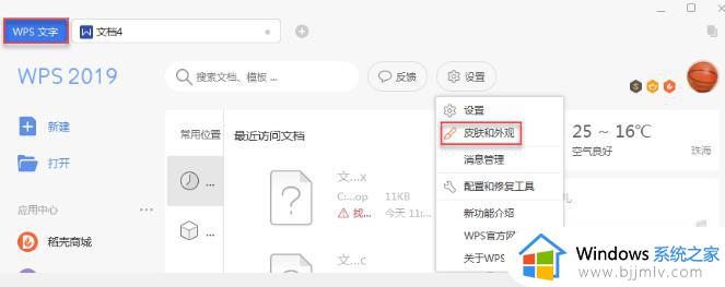 wps该怎样更换皮肤呀 wps皮肤更换教程